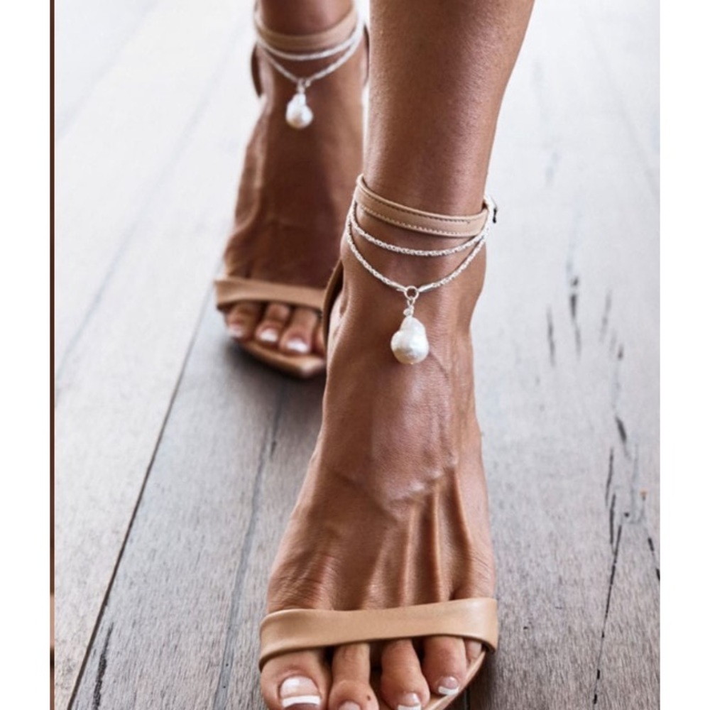 Grace loves lace sterling Artemis anklets pearl baroque silver
